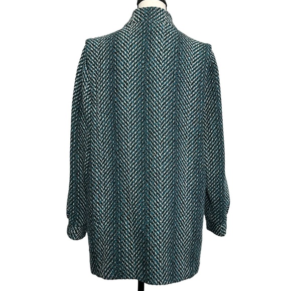 Sharilove Fashions Long Coat L Blue Tweed Lined Vintage - Picture 5 of 7